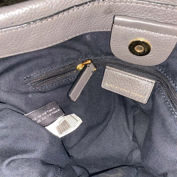 Marc By Marc Jacobs "new Q Hillier" Dark Grey Leather Crossbody Hobo - Picture 5 of 5